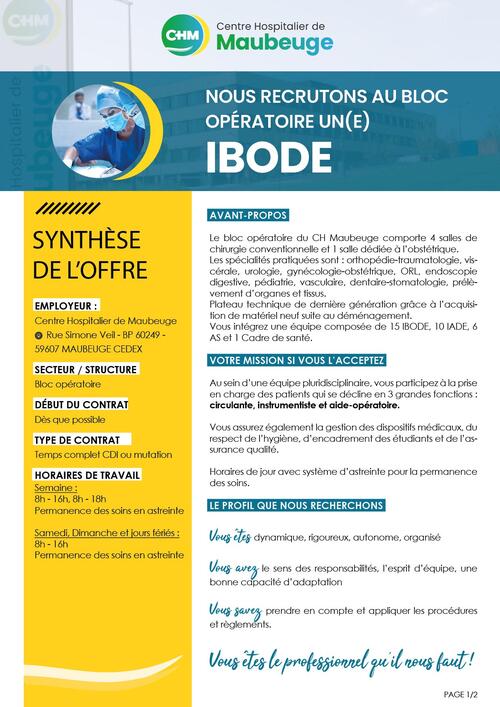 IBODE OFFRE EMPLOI
