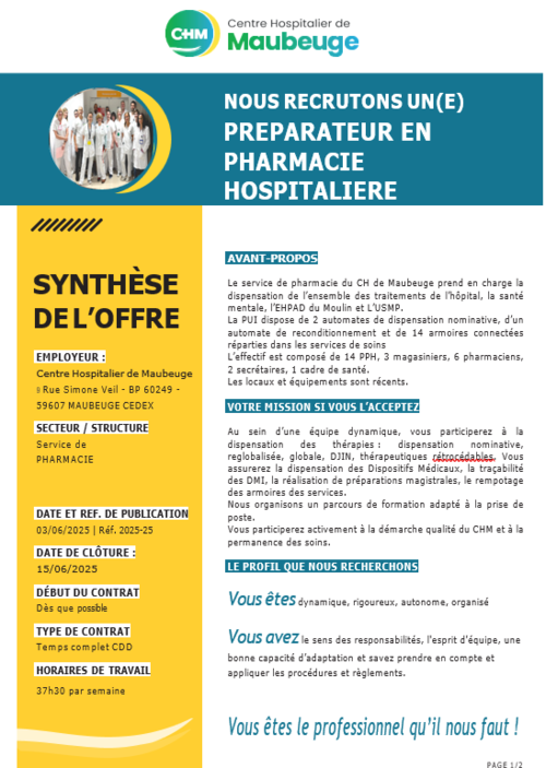 offre d\'emploi preparateur en pharmacie -1
