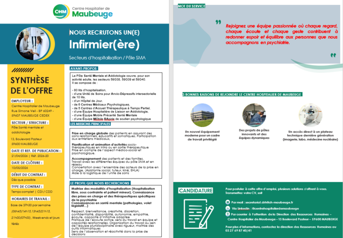 offre-emploi-infirmier(e)-pole-sante-mentale