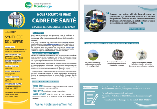 cadre de sante urgences et smur