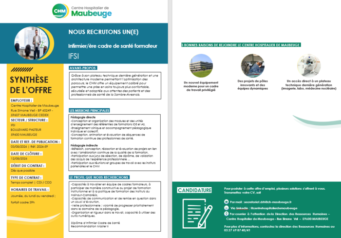offre d\'emploi infirmier(ere) cadre de sante form