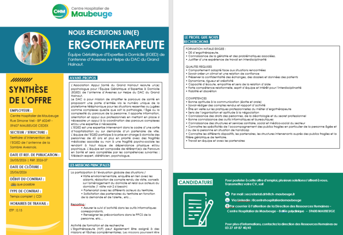ergotherapeute EGED de l\'antenne avesnes sur help