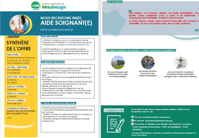 offre d\'emploi aide-soignant EHPAD